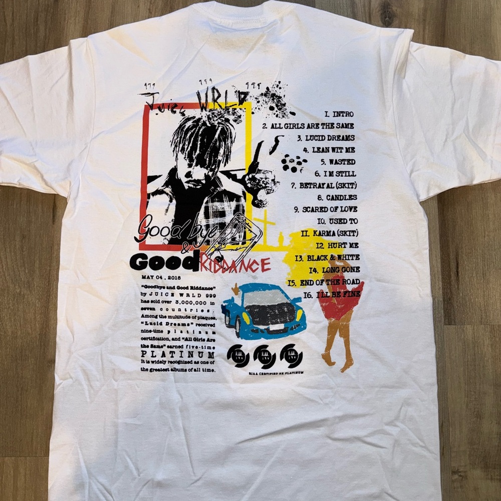 White Graphic T-Shirt Juice WRLD Goodbye & Good Riddance